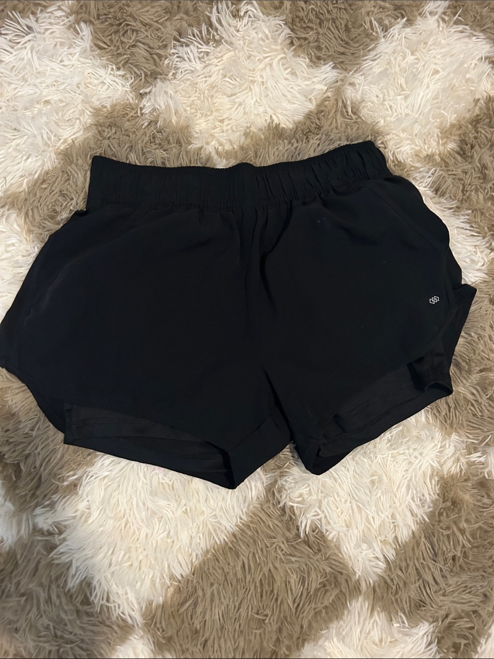 Black Women's Athletic Shorts with Elastic Waist and Breathable Panels